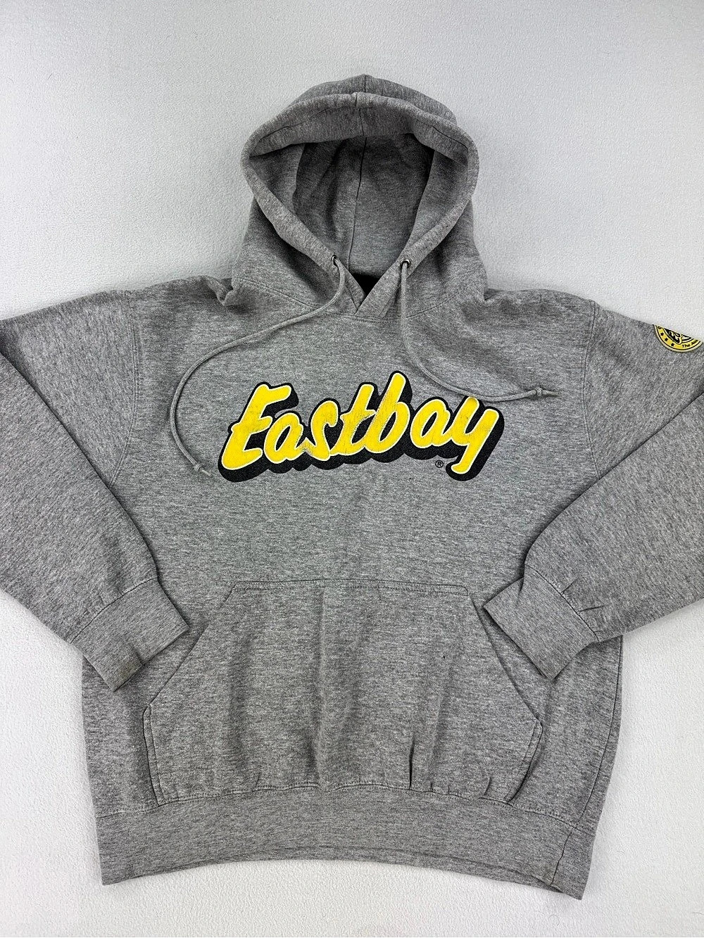 Vintage Eastbay Sneaker Catalog Heather Gray Heavyweight Pullover Hoodie Sz M